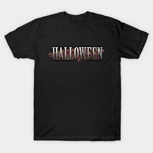 Halloween Wooden Typography T-Shirt